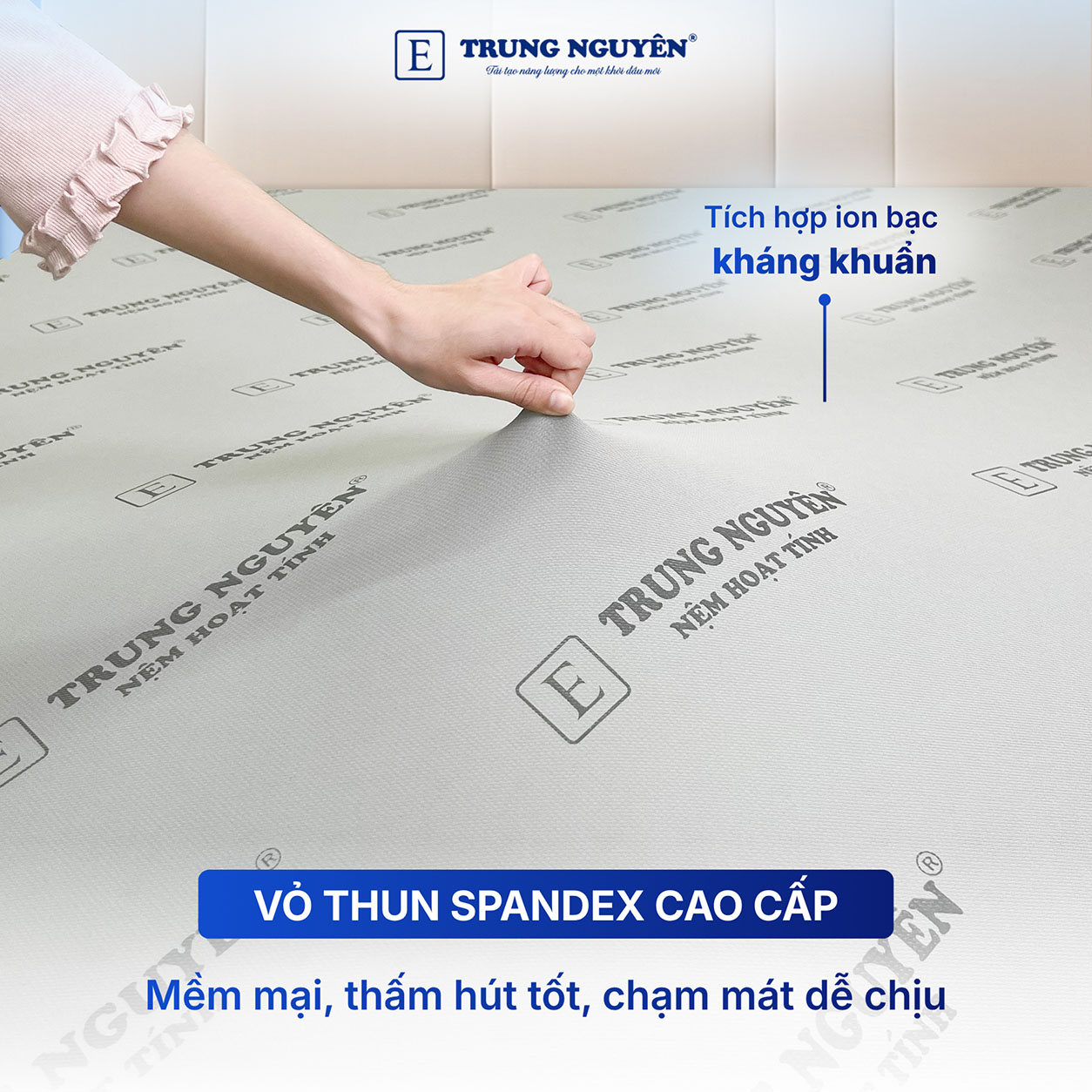 Vỏ nệm làm bằng thun spandex kháng khuẩn và dễ vệ sinh Vỏ nệm làm bằng thun spandex kháng khuẩn và dễ vệ sinh