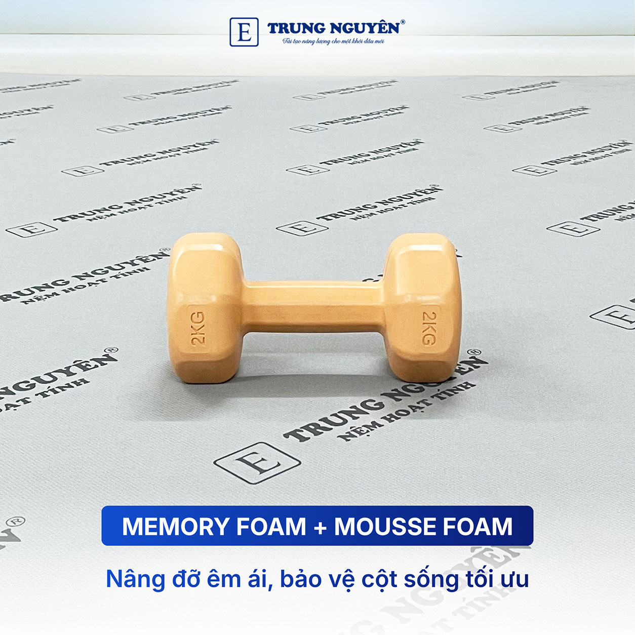 Memory Foam + Mousse Foam cao cấp kết hợp than hoạt tính Memory Foam + Mousse Foam cao cấp kết hợp than hoạt tính