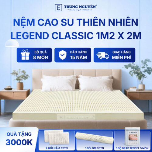 Nệm Cao Su Thiên Nhiên Trung Nguyên Legend Classic 1m2 x 2m