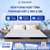 Nệm foam hoạt tính premium Trung Nguyên gấp 2 1m4 x 2m 60