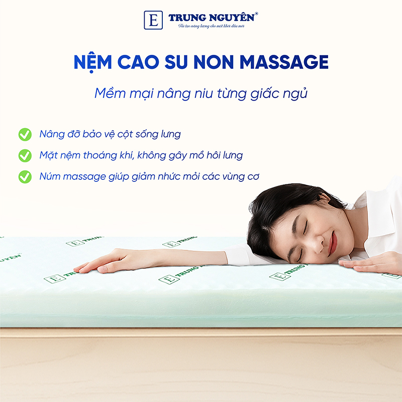 Nệm cao su non massage mềm mại, nâng niu từng giấc ngủ Nệm cao su non massage mềm mại, nâng niu từng giấc ngủ