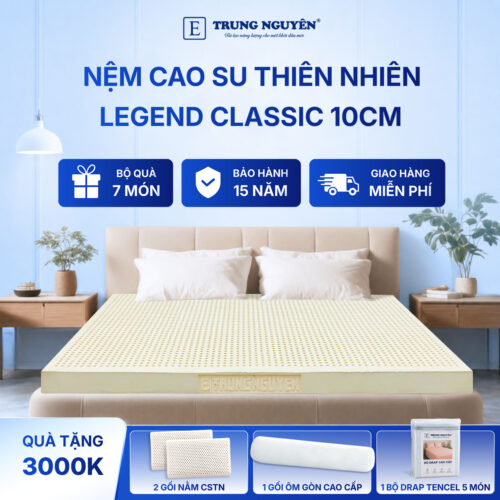Nệm cao su thiên nhiên Trung Nguyên legend classic 10cm 60