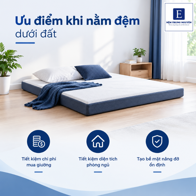 Ưu điểm khi nằm đệm dưới đất