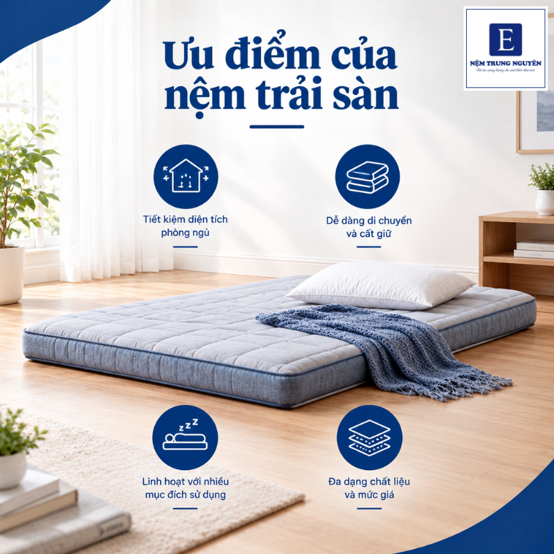 Ưu điểm của nệm trải sàn