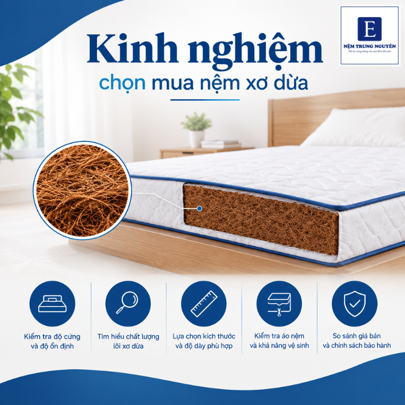 Kinh nghiệm chọn mua nệm xơ dừa