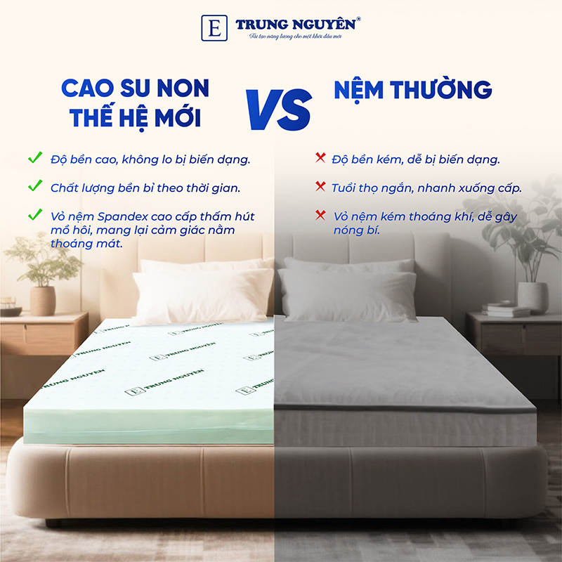 Ưu điểm nổi bật của nệm cao su non Trung Nguyên gấp 2 1m x 2m Ưu điểm nổi bật của nệm cao su non Trung Nguyên gấp 2 1m x 2m