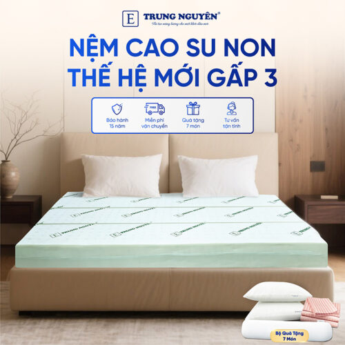 Nệm Cao Su Non Trung Nguyên Gấp 3 1m4 x 2m