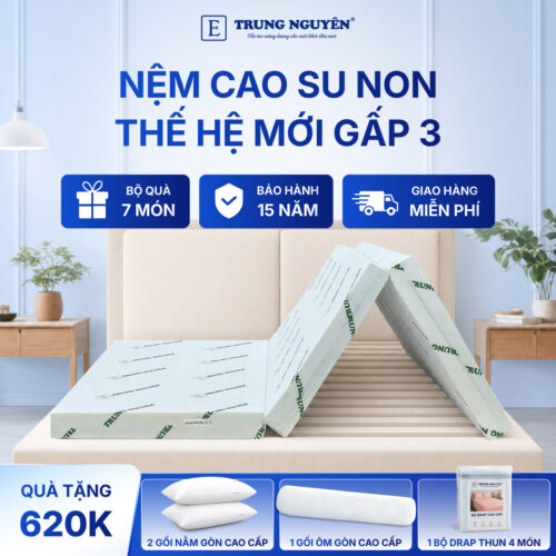 Nệm cao su non Trung Nguyên gấp 3 1.1