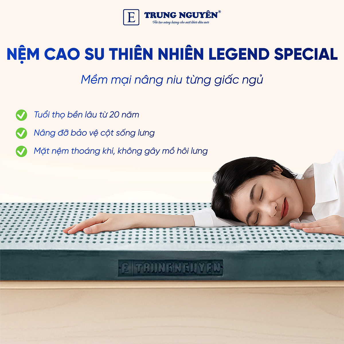 Nệm cao su thiên nhiên Legend Special Trung Nguyên
