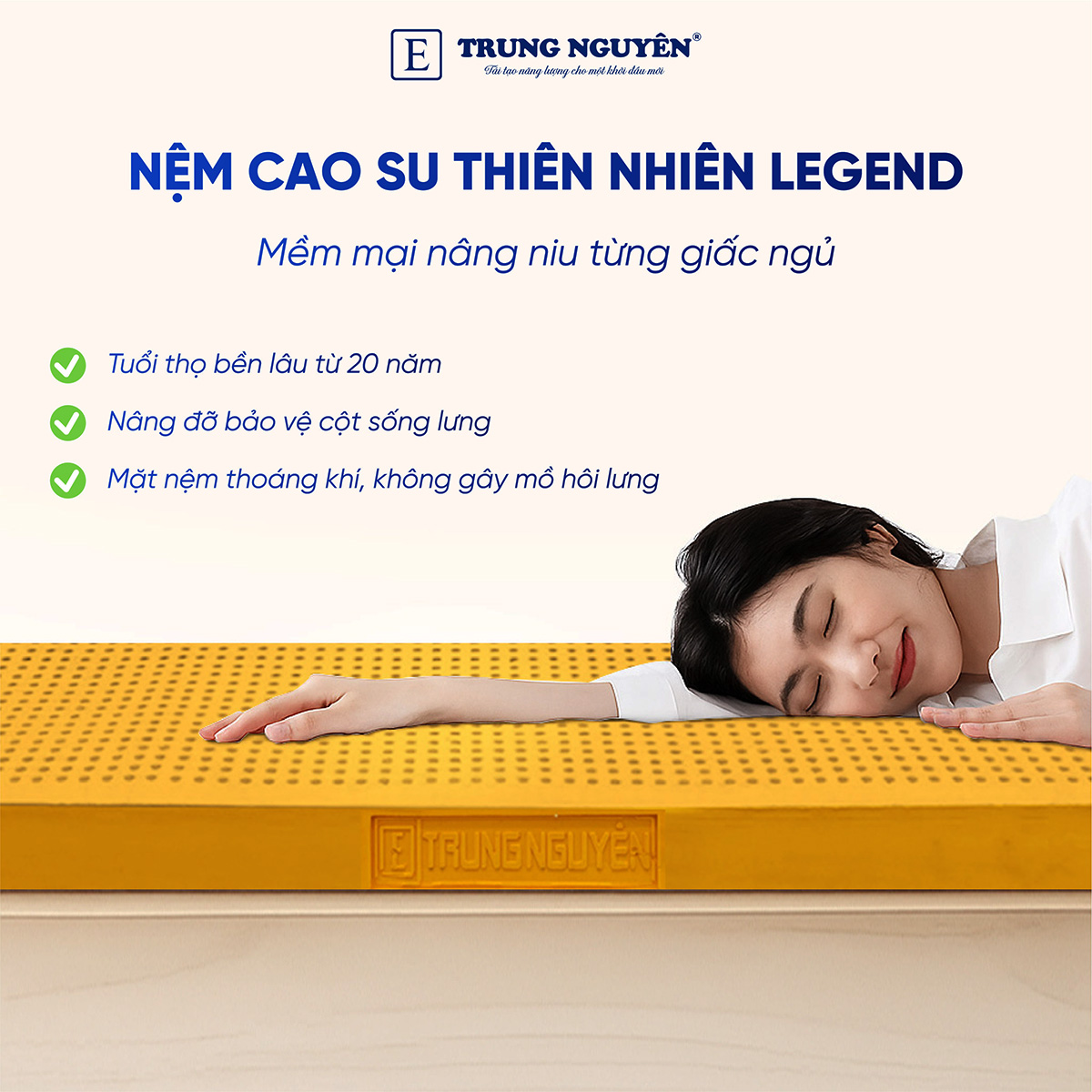 Nệm cao su thiên nhiên Legend Trung Nguyên