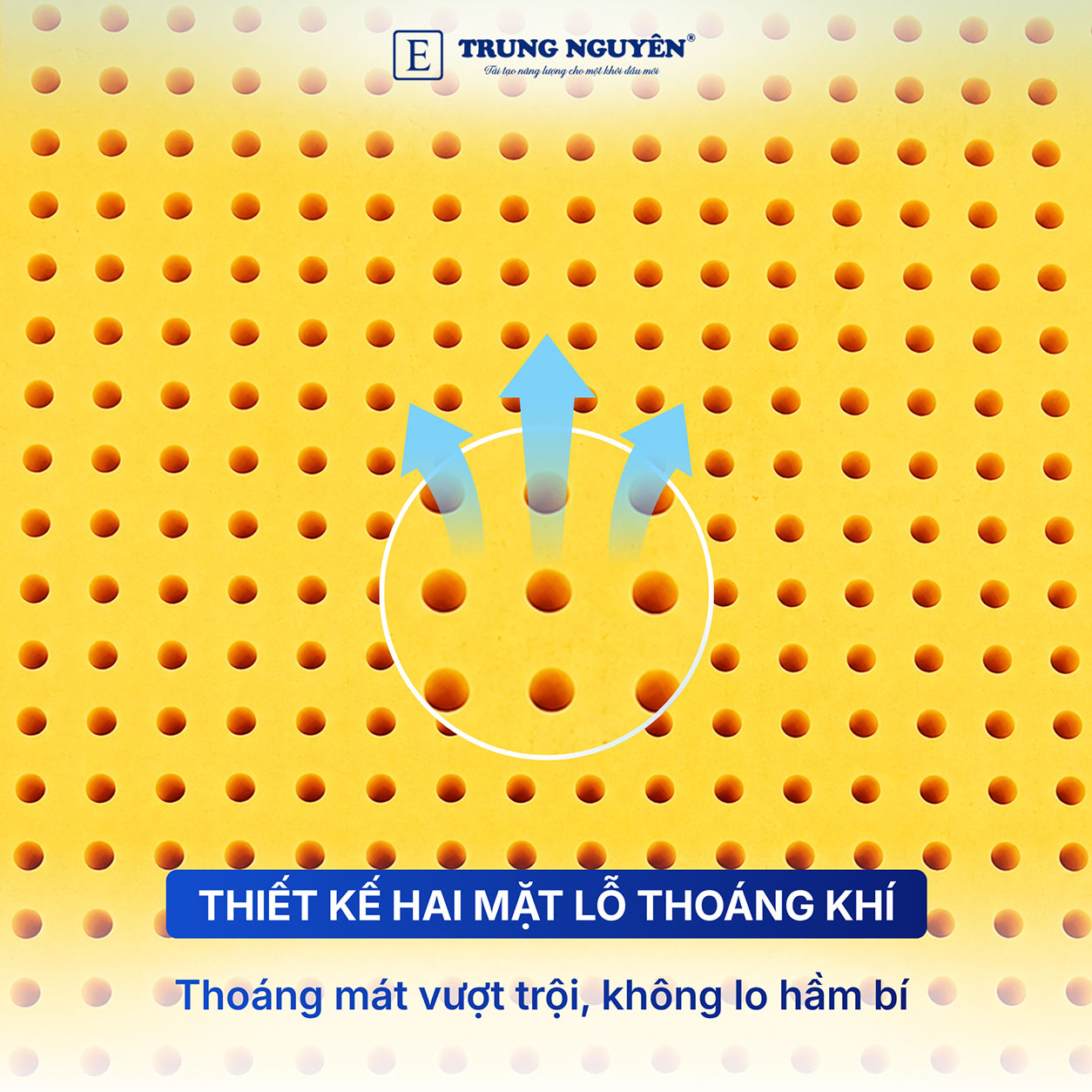Thiết kế hai mặt lỗ thoáng khí Thiết kế hai mặt lỗ thoáng khí
