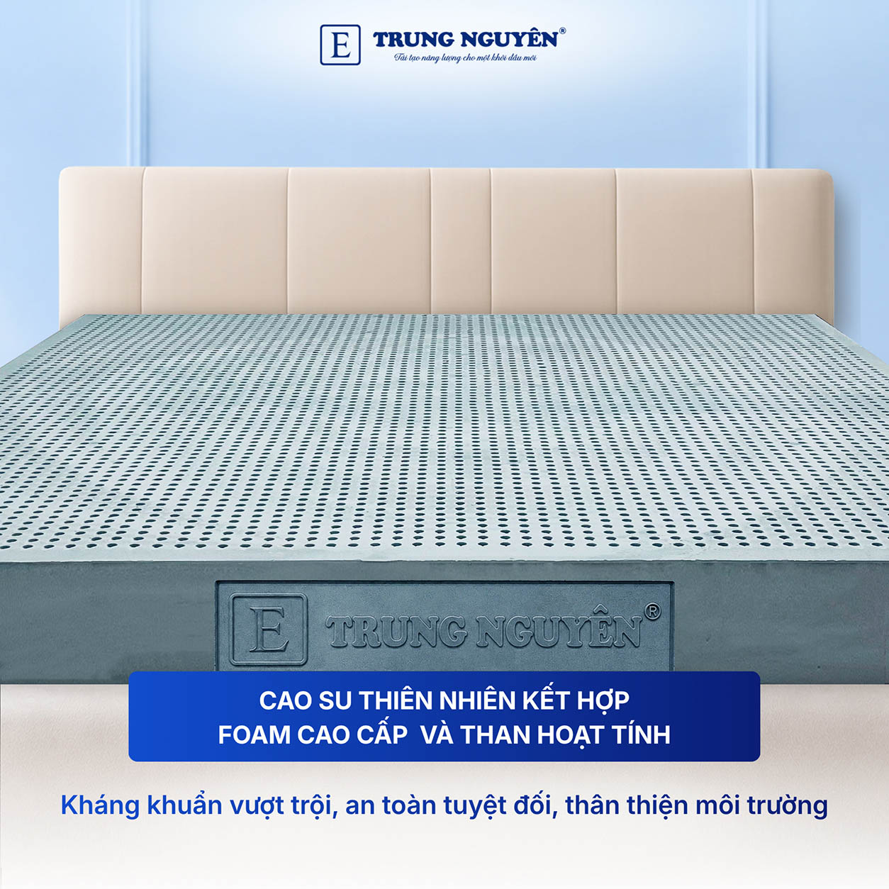 Chất liệu cao su thiên nhiên kết hợp foam và than hoạt tính cao cấp Chất liệu cao su thiên nhiên kết hợp foam và than hoạt tính cao cấp