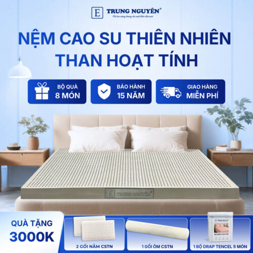 Nệm Cao Su Thiên Nhiên Trung Nguyên Than Hoạt Tính