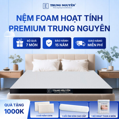 Nệm foam hoạt tính premium Trung Nguyên 1.1