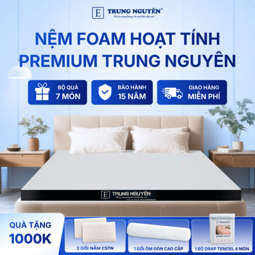 Nệm foam hoạt tính premium Trung Nguyên 20