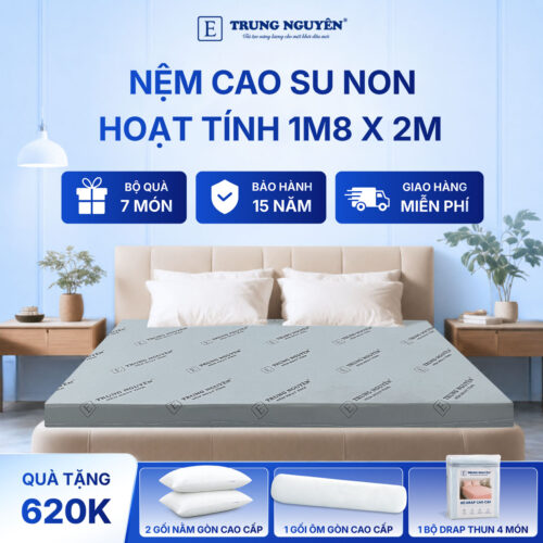 Nệm Cao Su Non Hoạt Tính Trung Nguyên 1m8 x 2m