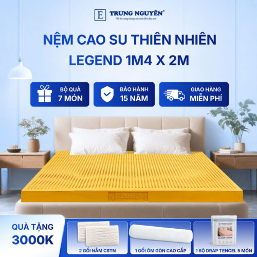 Nệm cao su thiên nhiên Trung Nguyên Legend 1m4 x 2m 60