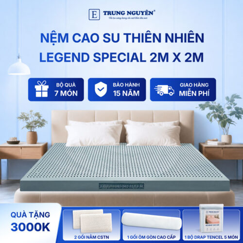 Nệm cao su thiên nhiên Trung Nguyên legend special 2m x 2m 60