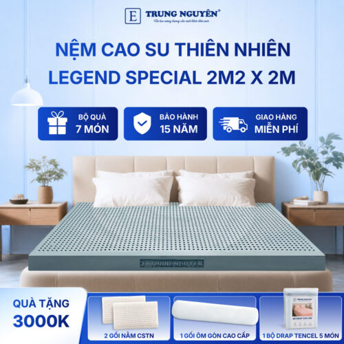 Nệm cao su thiên nhiên Trung Nguyên legend special 2m x 2m2 60