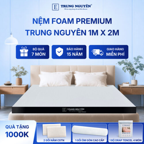nệm foam premium Trung Nguyên 1m x 2m 60