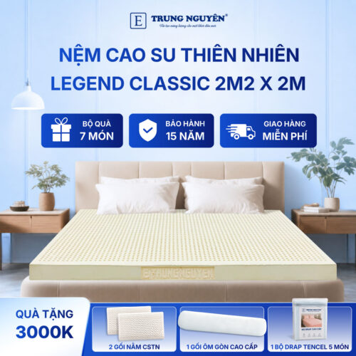 Nệm cao su thiên nhiên Trung Nguyên legend classic 2m x 2m2 60