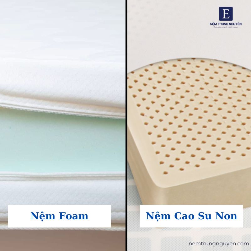 nệm cao su non và nệm foam