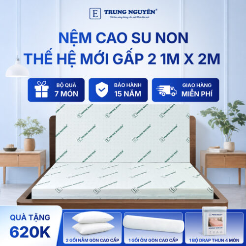 Nệm cao su non Trung Nguyên gấp 2 1m x 2m