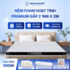 Nệm foam hoạt tính premium Trung Nguyên gấp 2 1m6 x 2m 60