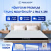 Nệm foam premium Trung Nguyên gấp 2 1m2 x 2m 60