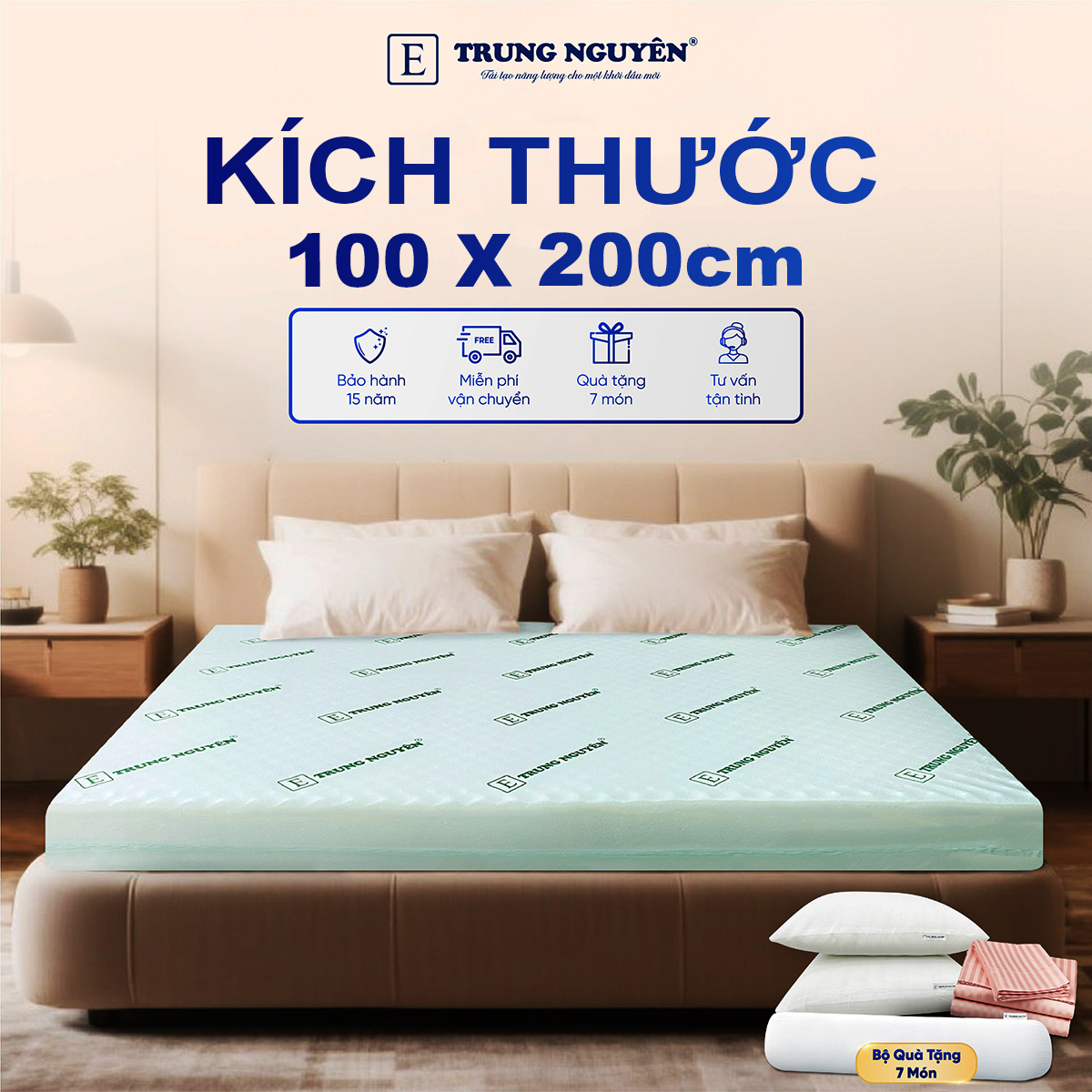 Kích thước nệm 1mx2m là kích thức dành cho diện tích phòng nhỏ