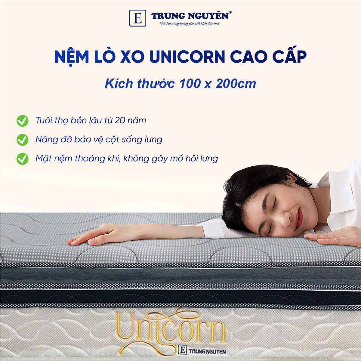 Đệm 1m x 2m bằng chất liệu cao su thiên nhiên
