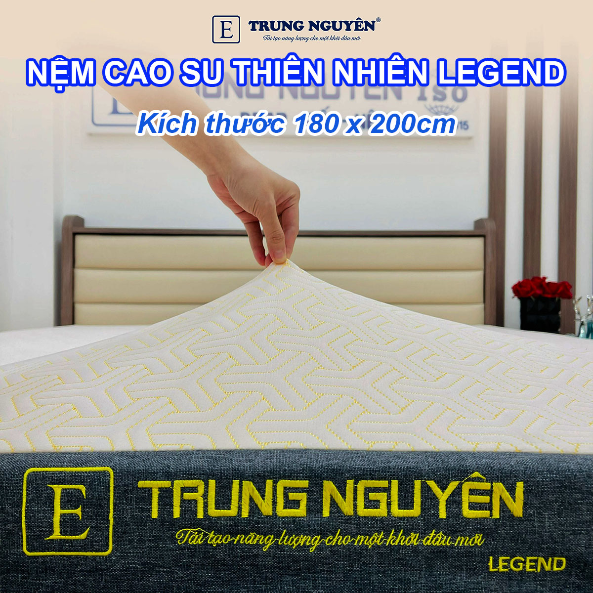 Nệm 1m8 x 2m bằng cao su thiên nhiên Nệm 1m8 x 2m bằng cao su thiên nhiên