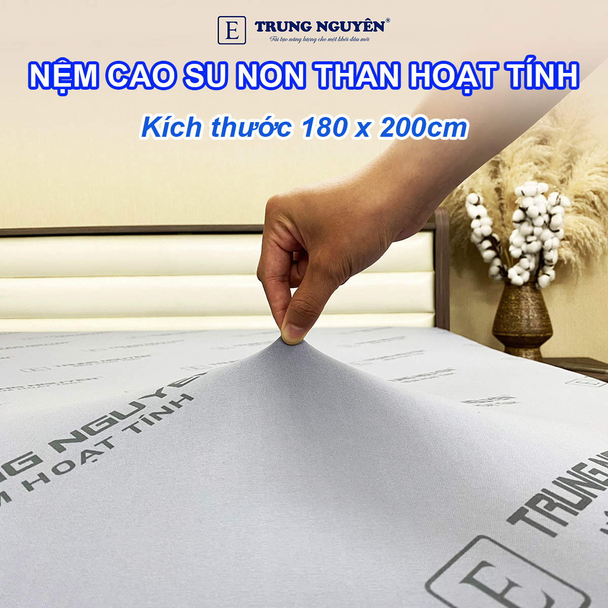Nệm 1m8 x 2m bằng cao su non Nệm 1m8 x 2m bằng cao su non