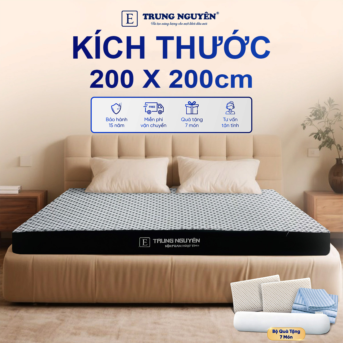 Nệm 2m x 2m là kích thước lý tưởng cho nhiều gia đinh
