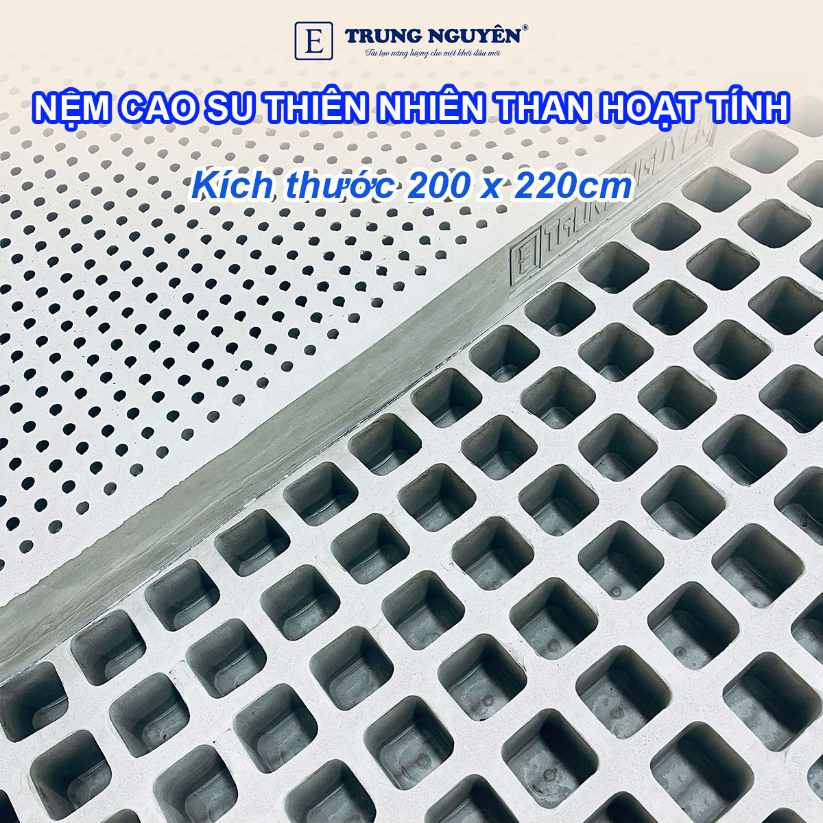 Nệm 2m x 2m2 bằng cao su thiên nhiên an toàn, chất lượng Nệm 2m x 2m2 bằng cao su thiên nhiên an toàn, chất lượng