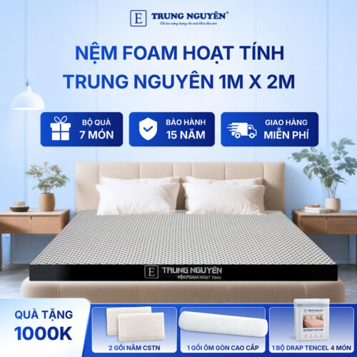 Nệm foam hoạt tính Trung Nguyên 1m x 2m 50