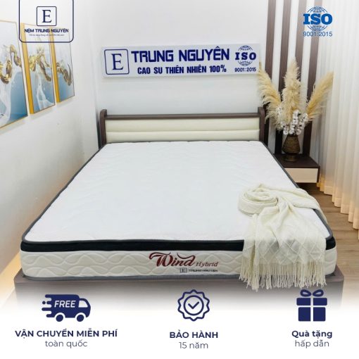 Nệm lò xo túi độc lập Wind Hybrid Trung Nguyên 1m6 x 2m