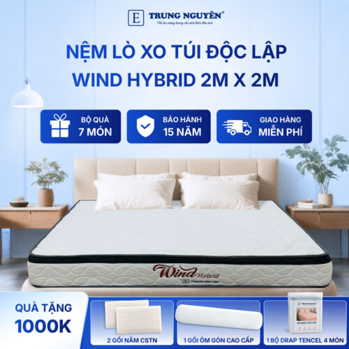 Nệm lò xo túi độc lập wind hybrid Trung Nguyên 2m x 2m 60