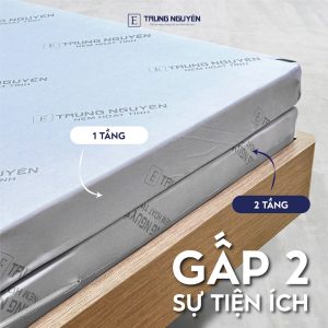 Nệm cao su non hoạt tính Trung Nguyên gấp 3 dày 5cm