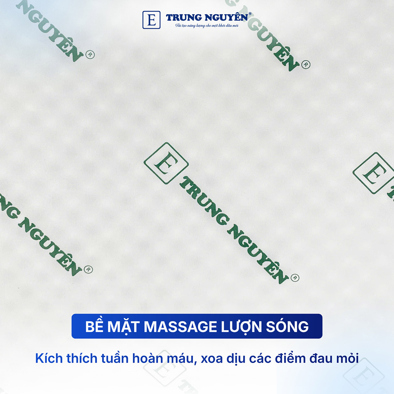 Bề mặt nệm được thiết kế các hạt massage lượn sóng