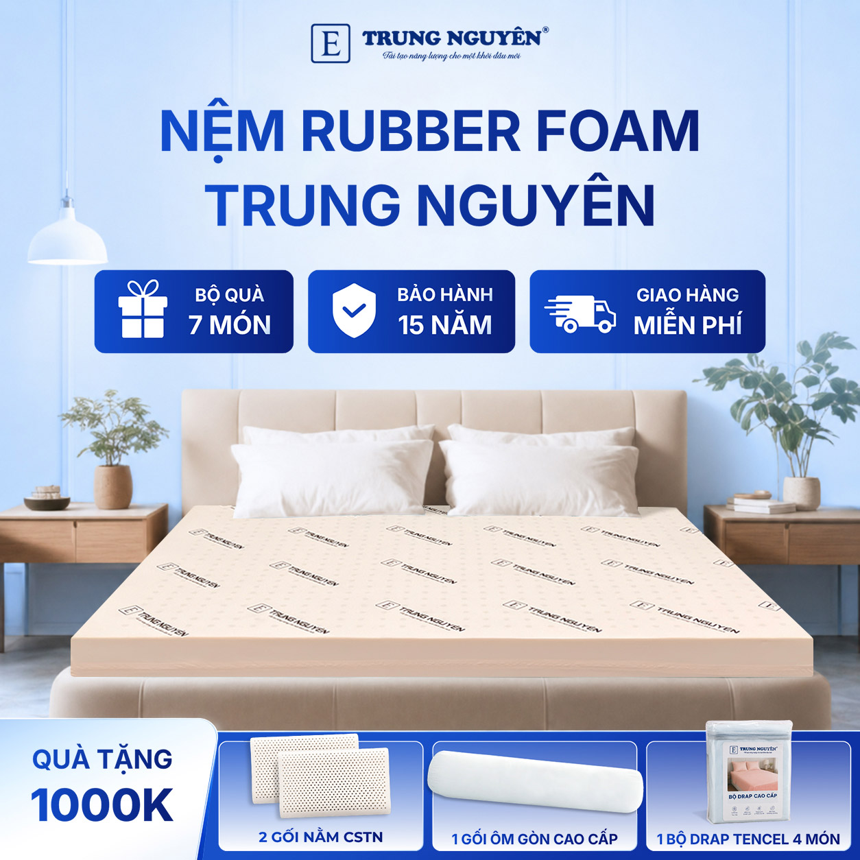 Nệm rubber foam Trung Nguyên 20