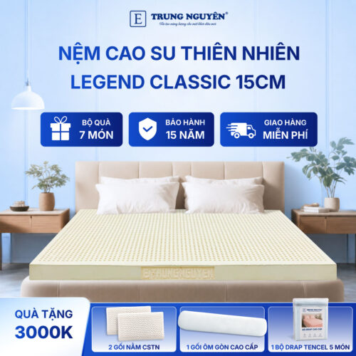 Nệm cao su thiên nhiên Trung Nguyên legend classic 15cm 60