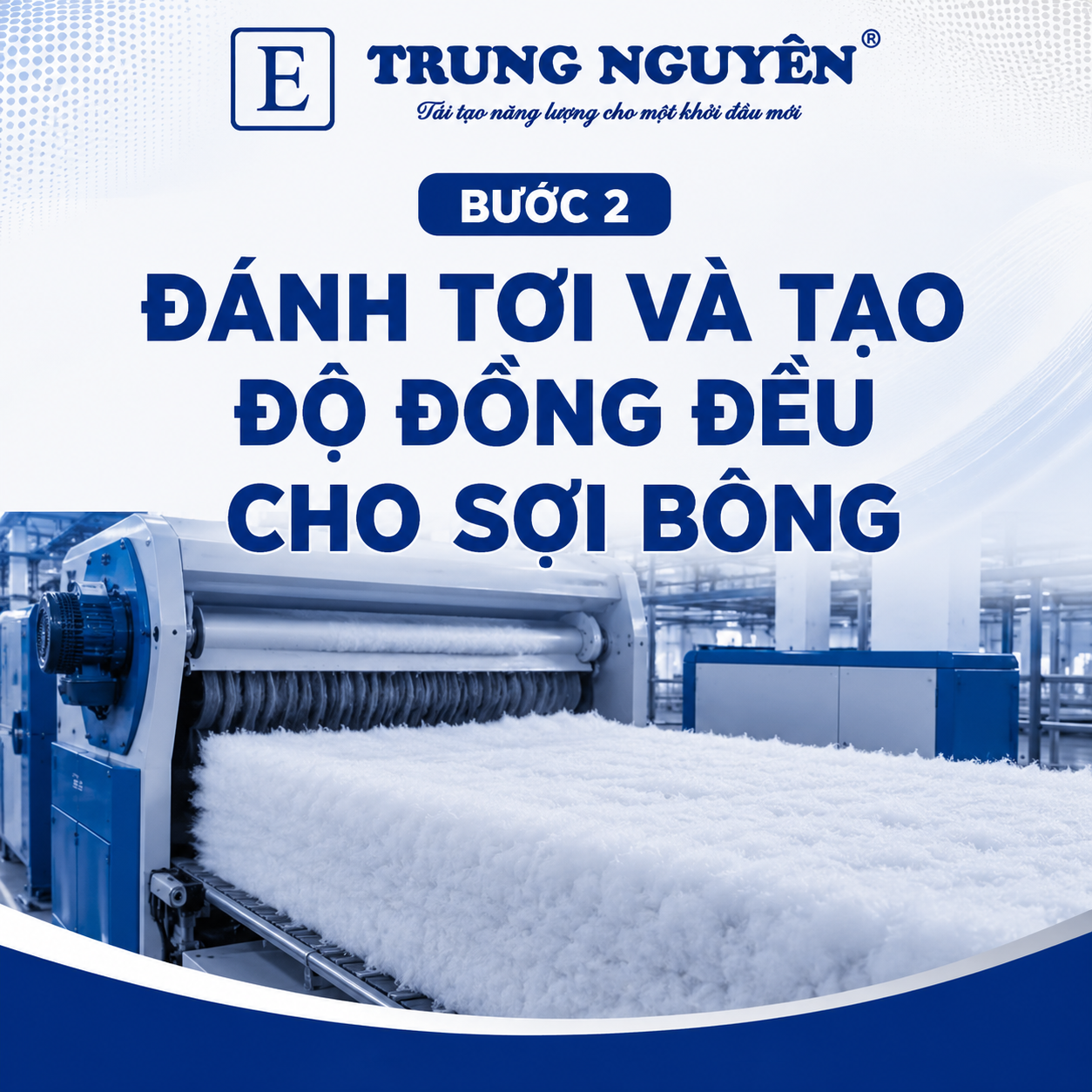 Đánh tơi và tạo độ đồng đều cho sợi bông